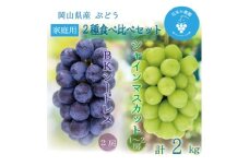 岡山　花笑み農園の『シャインマスカット&BKシードレス』家庭用　約2kg　BS-2家　9月下旬～発送【1626555】