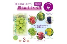 岡山　花笑み農園の『園主おすすめぶどう4種セット』(4房)贈答用　4M-2R上＜9月下旬～順次発送＞【1626794】