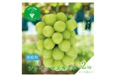 岡山　花笑み農園の『シャインマスカット』家庭用　2kg(3～5房)　S-2＜9月下旬～順次発送＞【1626807】