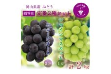 岡山　花笑み農園『ニューピオーネ&シャインマスカット』贈答用　約2kg　PS-2　9月中旬～順次発送【1627359】