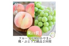 ＜発送月固定定期便＞桃とシャインマスカット どっちも食べたい便(岡山県産)全2回【4063160】
