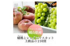 ＜発送月固定定期便＞＜きよとうファーム＞蟠桃とシャインマスカットの上級品を岡山から産地直送全2回【4065825】