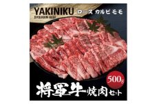 ＜将軍牛＞特選焼肉セット ロース カルビ もも 3種類 500g【1652110】