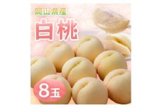 ＜2026年発送＞岡山県産白桃　8玉・約2.0kg(クール便)【1614349】