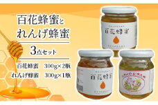 ＜ 百花 蜂蜜 2瓶＞と＜ れんげ 蜂蜜 1瓶＞の3点 セット はちみつ 加工食品