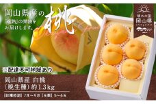 桃 2025年 先行予約 白桃 晩生種 約1.3kg 5～6玉 もも モモ 岡山県産 国産 フルーツ 果物 ギフト 