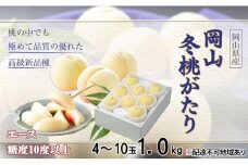桃 岡山冬桃がたり エース 4～10玉 約1kg もも モモ 岡山県産 国産 フルーツ 果物 ギフト JA吉備路