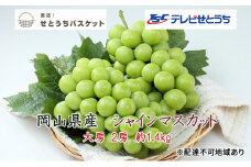 ぶどう 2024年 先行予約 シャイン マスカット 大房 2房 約1.4kg ブドウ 葡萄 岡山県産 国産 フルーツ 果物 直送！せとうちバスケット