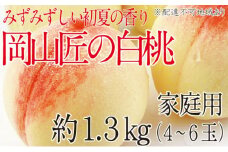 もも 2025年 先行予約 岡山匠の白桃 約1.3kg 4～6玉 犬塚農園 岡山県産 白桃 桃 モモ 家庭用 初夏 みずみずしい
