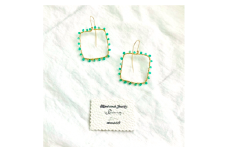 ロング フックピアス Mint frame K14gf