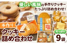手作りクッキー詰め合わせ 9袋 多機能型事業所かさおか《45日以内に出荷予定(土日祝除く)》お菓子 焼き菓子 スイーツ お土産 手作り おすすめ 素材 デザート おやつ ギフト 贈答 岡山県 笠岡市 一万円以下 10000円以内 