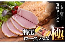 B-09 特選ロースハム“極” 950g ハム ロースハム 燻製 手造り 社会福祉法人敬業会ヴィレッジ興産 ときわヴィレッジ《45日以内に出荷予定(土日祝除く)》岡山県 笠岡市 肉 豚肉 ギフト