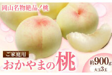 ご家庭用　おかやまの桃　大玉３玉（１玉約300g）《2025年7月上旬-8月下旬頃出荷》