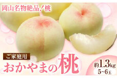 ご家庭用　おかやまの桃　約1.3kg（5玉から6玉）《2025年7月上旬-8月下旬頃出荷》