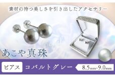 アクセサリー あこや真珠(8.5mm-9.0mm) コバルトグレー ピアス ケース付き 富士真珠株式会社《45日以内に出荷予定(土日祝除く)》真珠 パール ピアス 耳 両耳用 冠婚葬祭 礼服 アクセサリー 装飾品 st-p