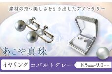 アクセサリー あこや真珠(8.5mm-9.0mm) コバルトグレー イヤリング ケース付き 富士真珠株式会社《45日以内に出荷予定(土日祝除く)》真珠 パール イヤリング 耳 両耳用 冠婚葬祭 礼服 アクセサリー 装飾品 st-p