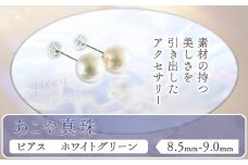 アクセサリー あこや真珠(8.5mm-9.0mm)ホワイトグリーン ピアス ケース付き 富士真珠株式会社《45日以内に出荷予定(土日祝除く)》真珠 パール ピアス 耳 両耳用 冠婚葬祭 礼服 アクセサリー 装飾品