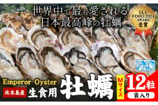 牡蠣 生食 用 かき Emperor Oyster 生食用 12粒 Mサイズ 袋入り 勇和水産《45日以内に出荷予定(土日祝除く)》岡山県 笠岡市 送料無料 北木島産 かき カキ 牡蠣 生牡蠣 冷凍 お取り寄せ グルメ