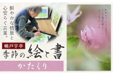 絵 書 書道 アート 季節の絵と書 かたくり 楠戸宇亭《90日以内に出荷予定(土日祝除く)》岡山県 笠岡市 送料無料 美術 作品 日本画 絵 インテリア