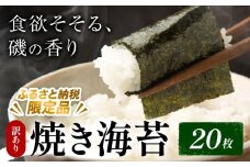 訳あり 焼き海苔 20枚入り ＜ふるさと納税限定商品＞ 小林産業株式会社《45日以内に出荷予定(土日祝を除く)》岡山県 笠岡市 海苔 のり ごはんのお供 海産物 乾物 ご家庭用 訳アリ
