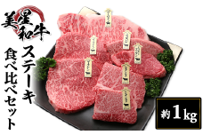ステーキ食べ比べセット約1kg【美星和牛】