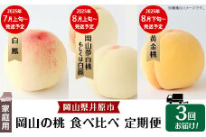 岡山の桃 食べ比べ定期便（年3回）