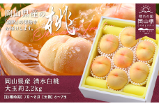 岡山県産「清水白桃」約2.2kg（大玉6～7玉）