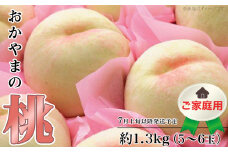 【ご家庭用】おかやまの桃 約1.3kg（5～6玉）