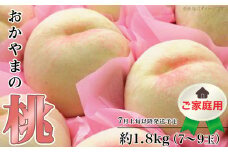 【ご家庭用】おかやまの桃 約1.8kg（7～9玉）