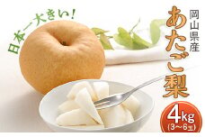 あたご梨 3～6玉（約4kg）化粧箱入り