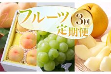 フルーツ 定期便 先行予約 桃 ぶどう 梨 3回（清水白桃・瀬戸ジャイアンツ・あたご梨）