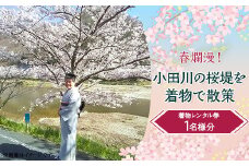 春爛漫！小田川の桜堤を着物で散策(着物レンタル券) 1名様