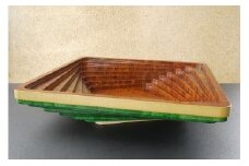 【漆工芸・黄薇彫】竹モザイク盛器280-001