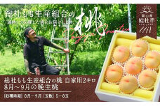 「8月～9月の晩生（おくて）桃」自家用2kg　岡山県総社もも生産組合【2025年産先行予約】25-020-001