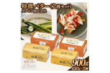 カルピス(株)特撰バター2種セット（450g×2本）【有塩・食塩不使用を各1本】015-048