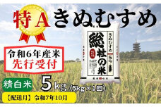 【令和6年産】特Aきぬむすめ【精白米】5kg 岡山県総社市産米〔令和7年10月配送〕24-007-024