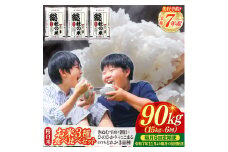 【令和7年産米】3種食べ比べ【精白米】90kg 定期便（15kg×6回）岡山県総社市〔令和7年11月・令和8年1月・3月・5月・7月・9月配送〕25-180-001
