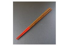 【漆工芸・黄薇彫】漆塗り箸（先赤)・1膳008-005