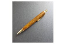 【漆工芸・黄薇彫】木軸・漆塗りボールペン／ケヤキ・拭き漆020-020