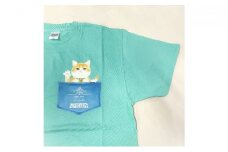 [№5615-7074]0377 猫城主　さんじゅーろ―Tシャツ（ブルーグリーン）M