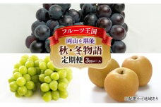 [№5615-0486]ぶどう 梨 定期便 2025年 先行予約 フルーツ王国 岡山を堪能 定期便 3回コース 葡萄 ぶどう 梨 なし 岡山県産 国産 果物 セット ギフト