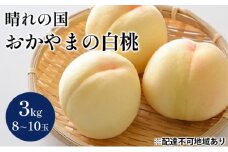 [№5615-0633]桃 【2025年 先行予約】 晴れの国 おかやま の 白桃 3kg(8玉～10玉) もも モモ 岡山県産 国産 フルーツ 果物 ギフト