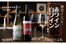 岡山ワインバレー 赤ワイン・白ワイン 2本セット 荒戸山ワイナリー醸造 750ml