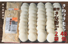 きねつきもち48個(6個入×8パック) 釜炒りきな粉200g×2袋