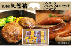新見産 天然猪肉 ハンバーグ フランクフルト ソーセージ セット 猪肉 ジビエ