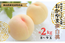 おかやま夢白桃 約2kg 8～9玉 【先行予約 2025年7月下旬から順次発送】
