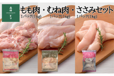 鶏肉 森林どり 3kg 【もも肉1kg(1kg×1パック) むね肉1kg(1kg×1パック) ささみ1kg(1kg×1パック)】