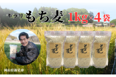 【2025年8月から発送】令和7年産 2025年産 キラリもち麦 約4kg (約1kg×4袋)