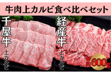 千屋牛 いろり牛 経産牛 上カルビ 焼肉食べ比べセット (千屋牛約600g+いろり牛約600g)