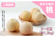 家庭用 桃 5～6玉 約1.3kg 岡山県産 【先行予約 2025年7月上旬から順次発送】